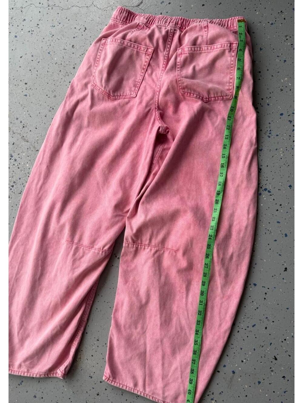 GAP Pink Cotton Twill Barrel Fit Drawstring Elastic Waist Tall Mens Pants - Picture 4 of 5